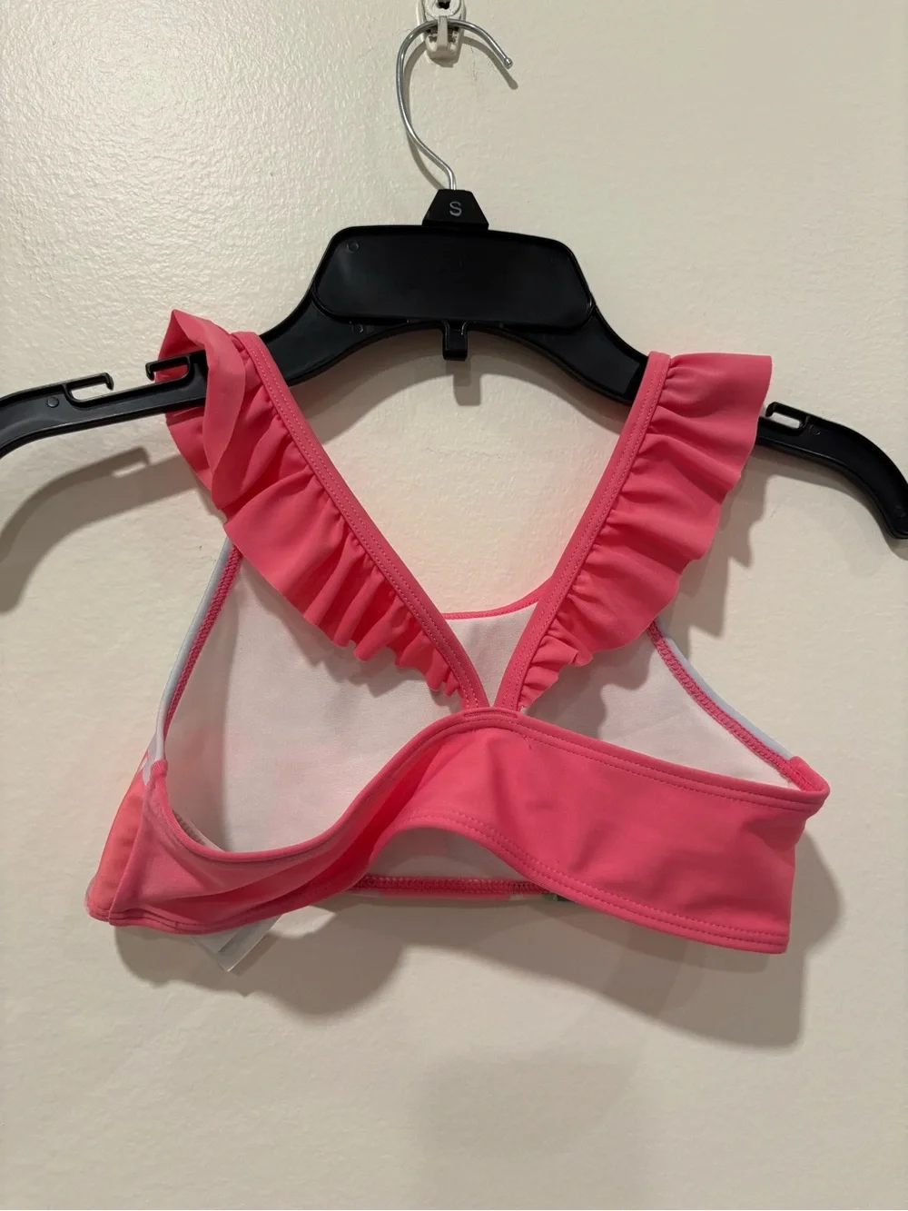 Girls Pink Ruffle Two-Piece Swim Set with Mermaid Graphic